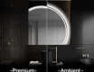 Oglindă cu LED Semilunară Modernă - Iluminare Eleganta pentru Baie Q223