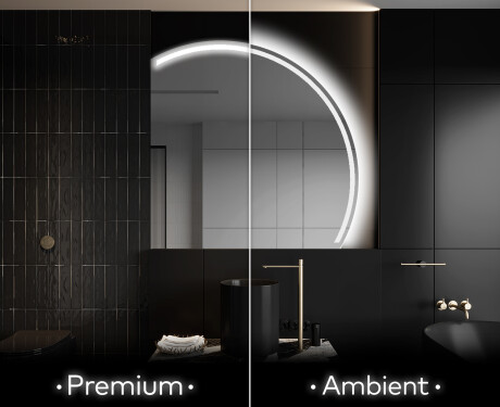 Oglindă cu LED Semilunară Modernă - Iluminare Eleganta pentru Baie Q223