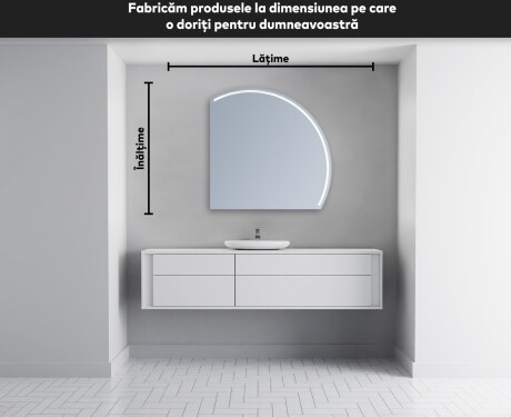 Oglindă cu LED Semilunară Modernă - Iluminare Eleganta pentru Baie Q223 #4
