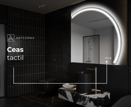 Oglindă cu LED Semilunară Modernă - Iluminare Eleganta pentru Baie Q223 #8