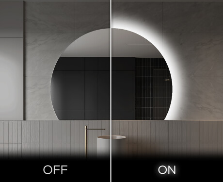 Oglindă cu LED Semilunară Modernă - Iluminare Eleganta pentru Baie W221 #3