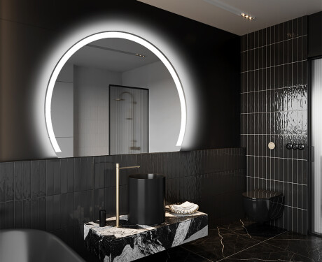 Oglindă cu LED Semilunară Modernă - Iluminare Eleganta pentru Baie W222