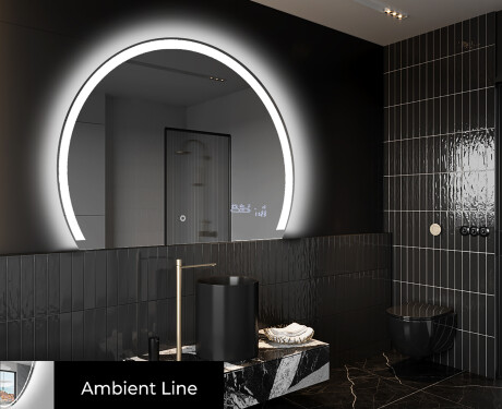 Oglindă cu LED Semilunară Modernă - Iluminare Eleganta pentru Baie W222 #3