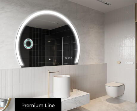 Oglindă cu LED Semilunară Modernă - Iluminare Eleganta pentru Baie W222 #4