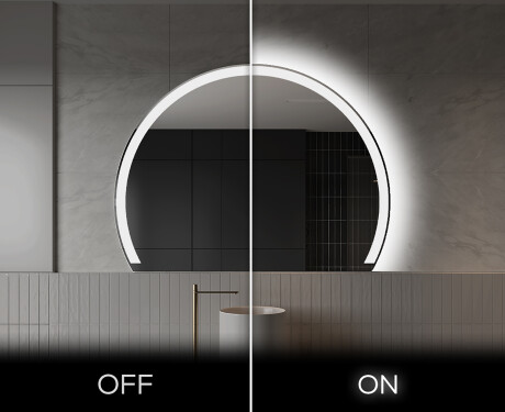 Oglindă cu LED Semilunară Modernă - Iluminare Eleganta pentru Baie W222 #3