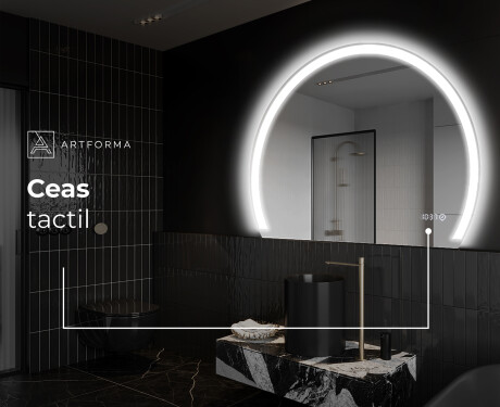 Oglindă cu LED Semilunară Modernă - Iluminare Eleganta pentru Baie W222 #9