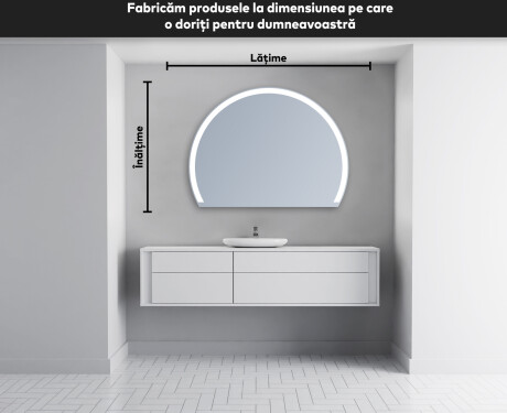 Oglindă cu LED Semilunară Modernă - Iluminare Eleganta pentru Baie W222 #4