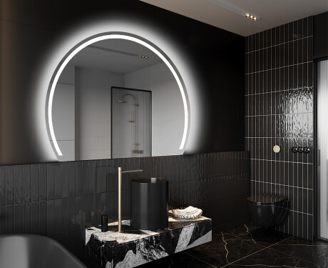 Oglindă cu LED Semilunară Modernă - Iluminare Eleganta pentru Baie W223
