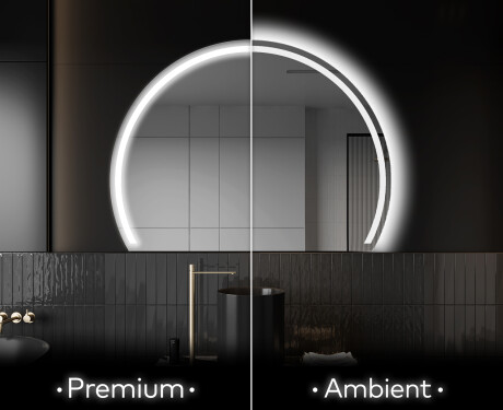 Oglindă cu LED Semilunară Modernă - Iluminare Eleganta pentru Baie W223