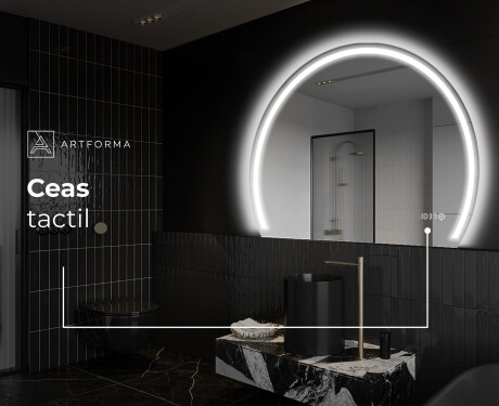 Oglindă cu LED Semilunară Modernă - Iluminare Eleganta pentru Baie W223 #8