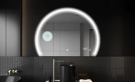 Oglindă cu LED Semilunară Modernă - Iluminare Eleganta pentru Baie W223
