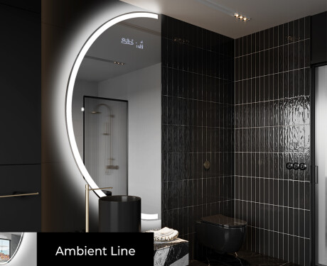 Oglindă cu LED Semilunară Modernă - Iluminare Eleganta pentru Baie D222 #3
