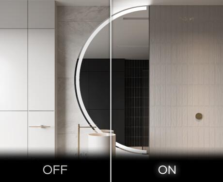 Oglindă cu LED Semilunară Modernă - Iluminare Eleganta pentru Baie D222 #3