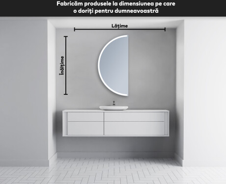 Oglindă cu LED Semilunară Modernă - Iluminare Eleganta pentru Baie D222 #4