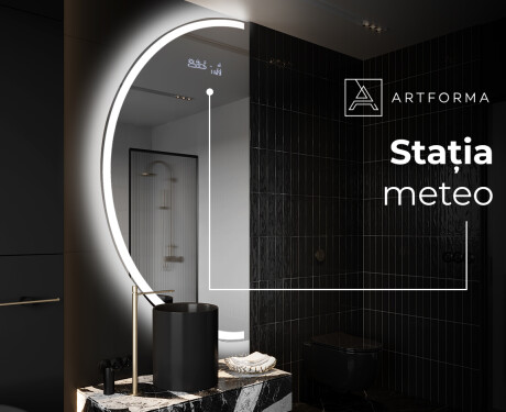 Oglindă cu LED Semilunară Modernă - Iluminare Eleganta pentru Baie D222 #6