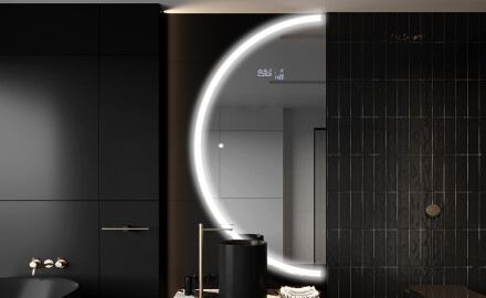 Oglindă cu LED Semilunară Modernă - Iluminare Eleganta pentru Baie D222