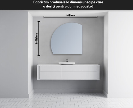 Oglindă cu LED Semilunară Modernă - Iluminare Eleganta pentru Baie X221 #4