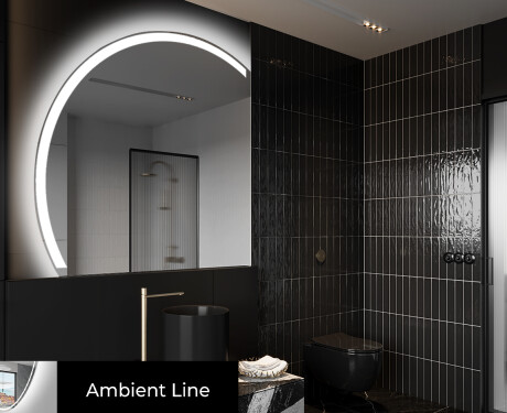 Oglindă cu LED Semilunară Modernă - Iluminare Eleganta pentru Baie X222