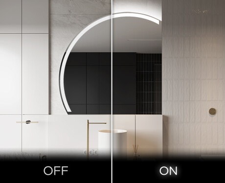 Oglindă cu LED Semilunară Modernă - Iluminare Eleganta pentru Baie X222 #3