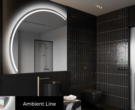 Oglindă cu LED Semilunară Modernă - Iluminare Eleganta pentru Baie X223