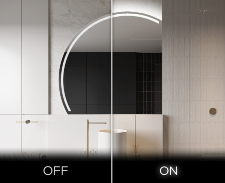 Oglindă cu LED Semilunară Modernă - Iluminare Eleganta pentru Baie X223 #3
