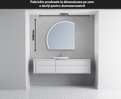 Oglindă cu LED Semilunară Modernă - Iluminare Eleganta pentru Baie X223 #4