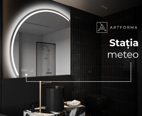 Oglindă cu LED Semilunară Modernă - Iluminare Eleganta pentru Baie X223 #6