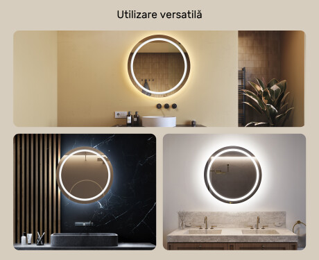 Rotunda oglinzi moderne baie cu leduri 80cm cu lumină LED rece 7000K, lumină caldă 3000K sau lumină neutră 4500K #2