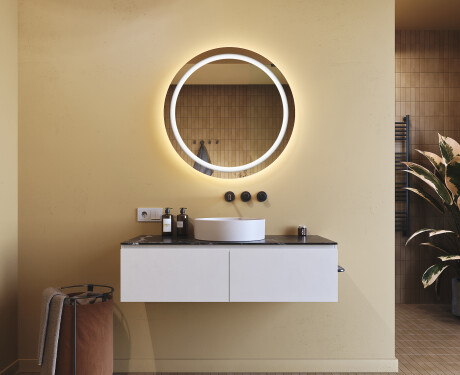 Rotunda oglinzi moderne baie cu leduri 80cm cu lumină LED rece 7000K, lumină caldă 3000K sau lumină neutră 4500K #8