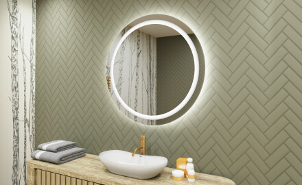 Rotunda oglinzi moderne baie cu leduri 80cm cu lumină LED rece 7000K, lumină caldă 3000K sau lumină neutră 4500K