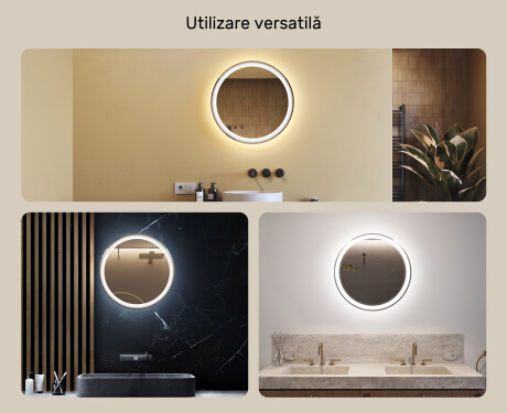 Rotunda oglinzi moderne baie cu leduri 60cm cu lumină LED rece 7000K, lumină caldă 3000K sau lumină neutră 4500K #2