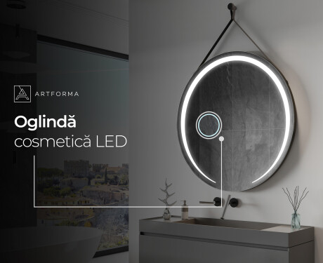 Agatatoare oglinda rotunda perete LED L98 #10
