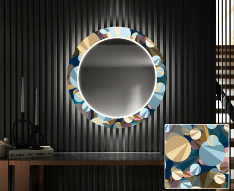 Oglinda cu LED rotunda decorativa perete hol - Ball #1