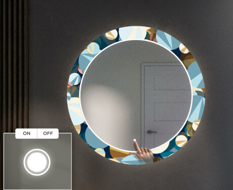 Oglinda cu LED rotunda decorativa perete hol - Ball #4