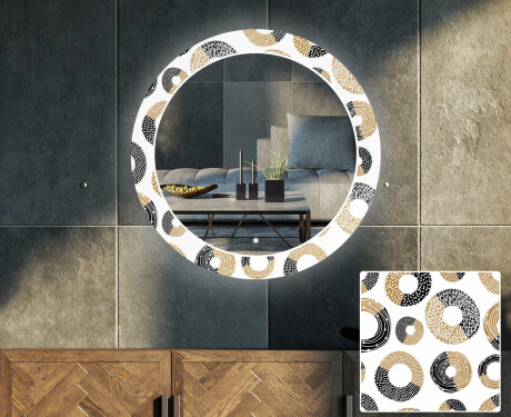 Rotunda oglinda LED decorativa perete salon - Donuts