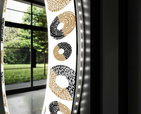 Rotunda oglinda LED decorativa perete salon - Donuts #11