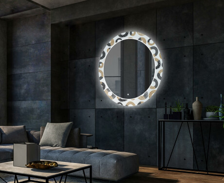 Rotunda oglinda LED decorativa perete salon - Donuts #2