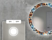 Rotunda oglinda LED decorativa perete salon - Color Triangles #4