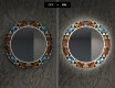 Rotunda oglinda LED decorativa perete salon - Color Triangles #7