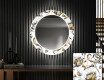 Oglinda cu LED rotunda decorativa perete hol - Golden Flowers #1