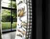 Oglinda cu LED rotunda decorativa perete hol - Golden Flowers #11
