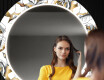 Oglinda cu LED rotunda decorativa perete hol - Golden Flowers #12