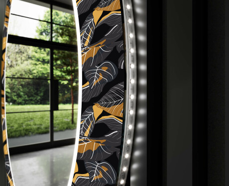 Rotunda decoratiune oglinda cu LED hol moderna - Autumn Jungle #11