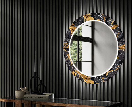 Rotunda decoratiune oglinda cu LED hol moderna - Autumn Jungle #2
