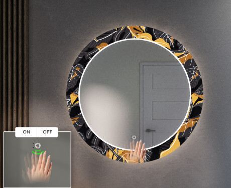 Rotunda decoratiune oglinda cu LED hol moderna - Autumn Jungle #5