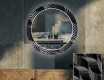 Rotunda moderna oglinzi decorative cu leduri perete salon - Dark Wave #1