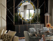 Rotunda moderna oglinzi decorative cu leduri pentru sala de mese - Colorful Leaves #2