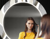 Oglinda cu LED rotunda decorativa perete hol - Waves #12