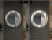 Oglinda cu LED rotunda decorativa perete hol - Waves #7