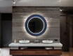 Baie decoratiune rotunda oglinda cu LED moderna  - Blue Drawing #12